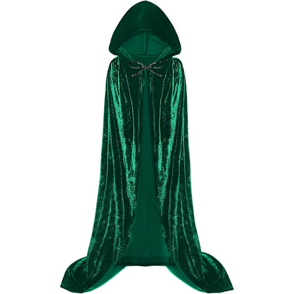 Hættekappe Vampyr Hexe Kappe Lang Kappe Unisex Voksen Cosplay Kostume Dark Green One Size