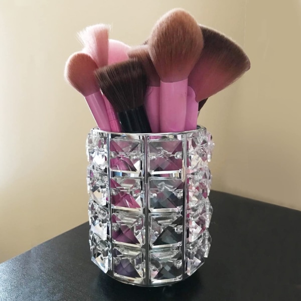 Mukautettu kiiltävä kristallikultainen meikkiharjatelineen säilytyslaatikko Kultainen kampakynäsäilytyslaatikko (Crystal Pot-Silver)
