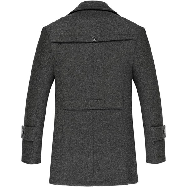 Herre uldfrakke mellemlang grå og bomuld XL gray XL