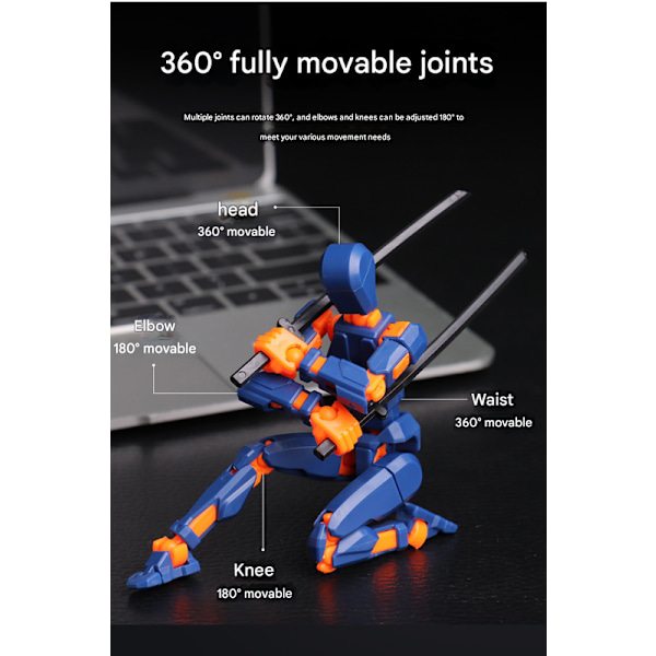Robotleksaker med flera leder, robotmodeller med flera karaktärer för 3D-utskrift, actionfigurer för skrivbordsdekoration - presenter för spelälskare red