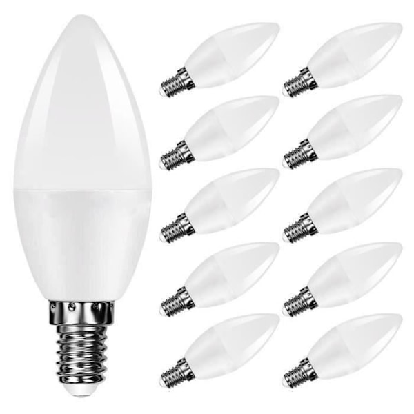 ®RisingFF Pakke med 10 5W LED Pære E14 Sokkel Kerte Varm Hvid 3000K 600lm AC220V-265V Svarer til 40W Halogenpære Ikke-Dæmpbar