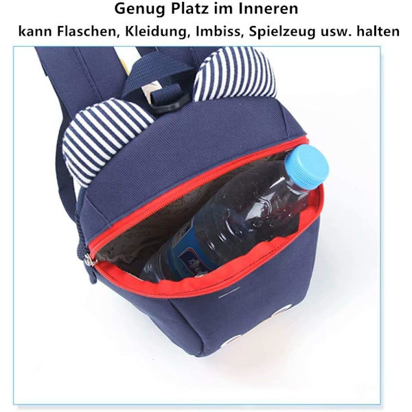 Taaperon reppu, kadonneenestolaukku, söpö eläin, karhureppu, taaperon piirretty valjaat reppu Azul Oscuro