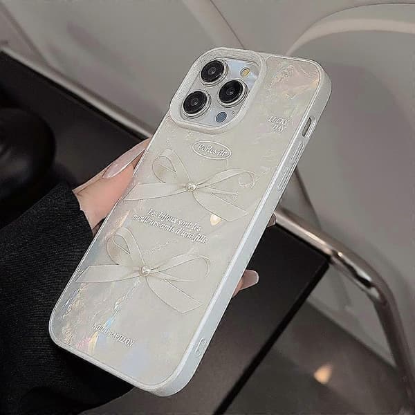 TPU-deksel med skjellmønster og perlepynt til iPhone 14 Pro