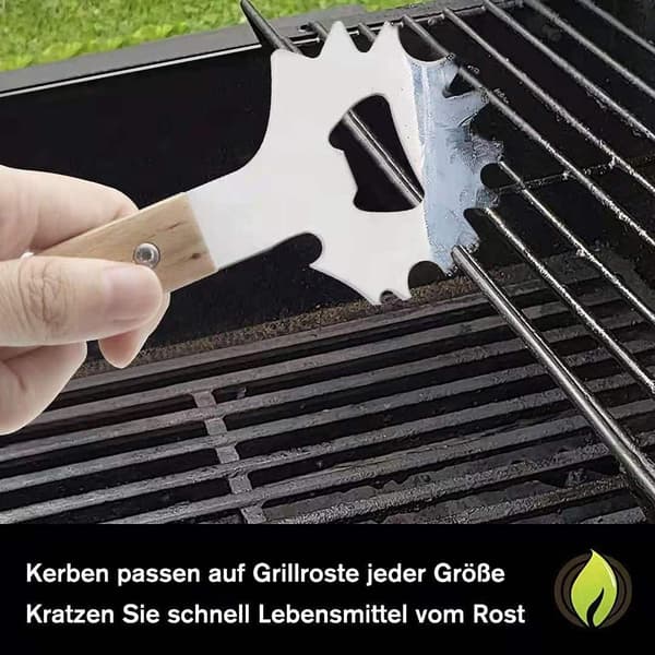 BBQ-spatel, spatel i rustfritt stål med korketrehåndtak