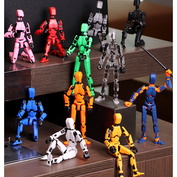 Robotleksaker med flera leder, robotmodeller med flera karaktärer för 3D-utskrift, actionfigurer för skrivbordsdekoration - presenter för spelälskare red