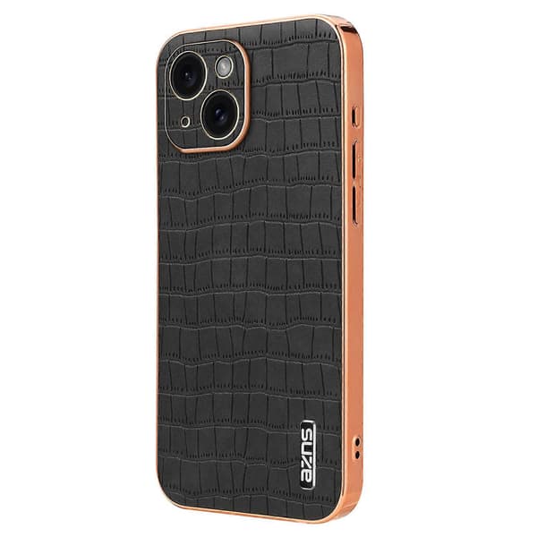 Krokodille tekstur PU+TPU Stødsikkert telefoncover til iPhone 14 Plus