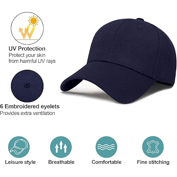 Enkel baseballkeps, justerbar unisex keps som andas, anti-UV, solhatt för utomhusresor, golfkeps. För utflykter.