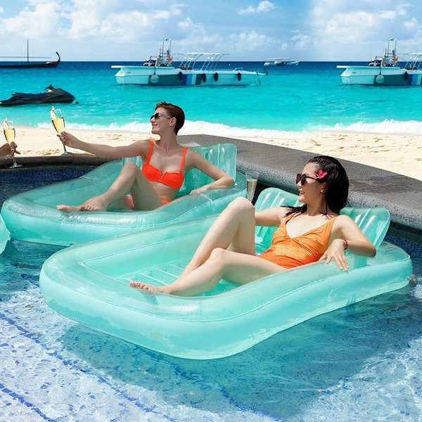 YATOUT Joy (Sommarrea) Stor Uppblåsbar Flytande Solstol för Pool, Solbädd, Uppblåsbar Solmadrass, Kan Användas Utomhus, Trädgård, Bakgård