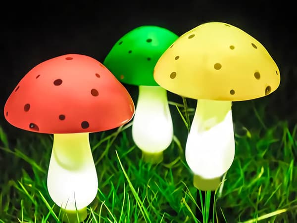 Utendørs solcellehagelys med 6 sopp - LED utendørsdekorasjoner med flere lysmoduser