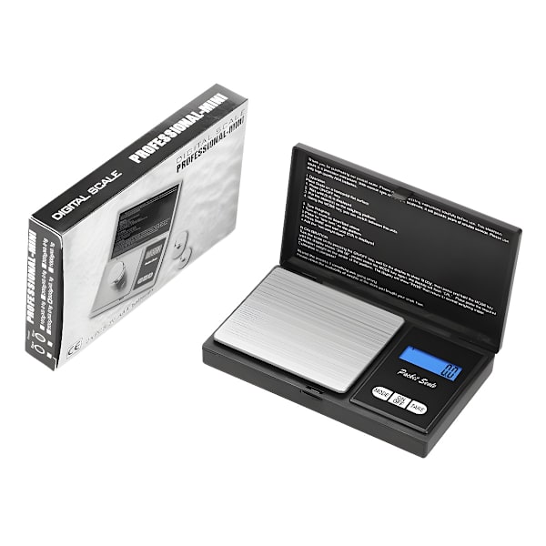 Fällbar Digital Fickvåg/Minivåg/Smyckesvåg (0,01-500g) Svart 500G