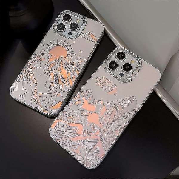 TPU-etui med laserdesign til iPhone 15 Pro, stødsikkert telefoncover