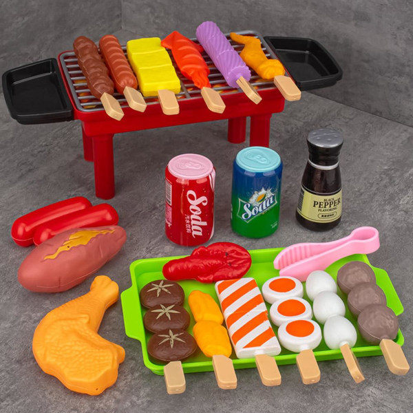 Barnlekstuga Bbq Leksak Simulering Kök Matlagning Leksak Barbe 21pcs one-size 21pcs one-size