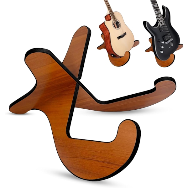 Stativ för gitarr, stativ i trä för gitarr, stativ för gitarr på golvet, stativ i trä för ukulele, bärbart och demonterbart för mandolin, banjo och fiol