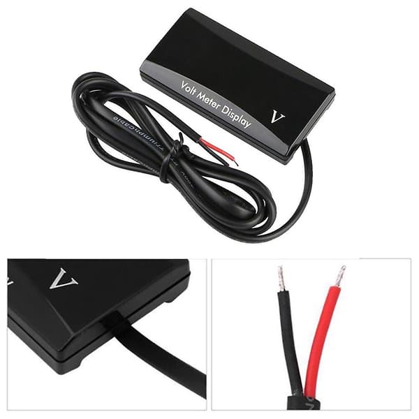 12V SPEC Digital LED-skjerm Voltmeter Bil Motorsykkel Spenningspanel Måler Rød