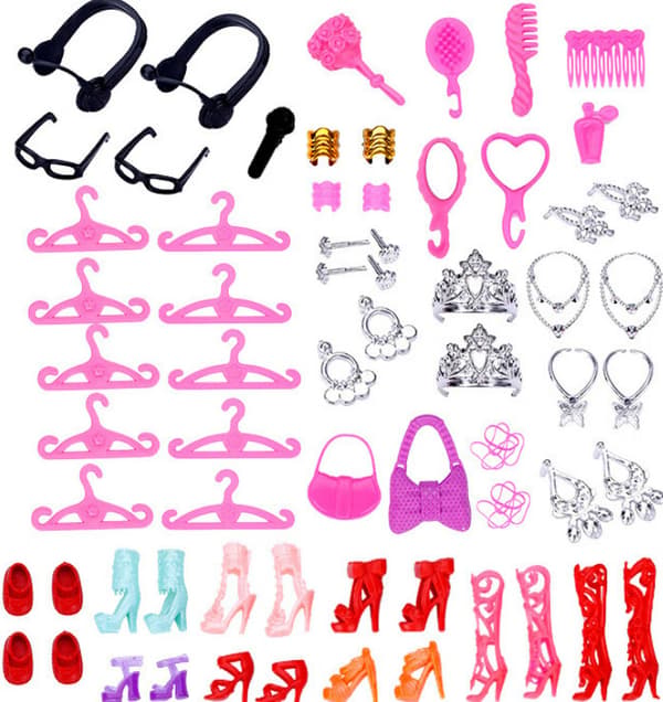 118 Barbie docka tillbehör leksaker DIY materialpåse utländsk docka cl