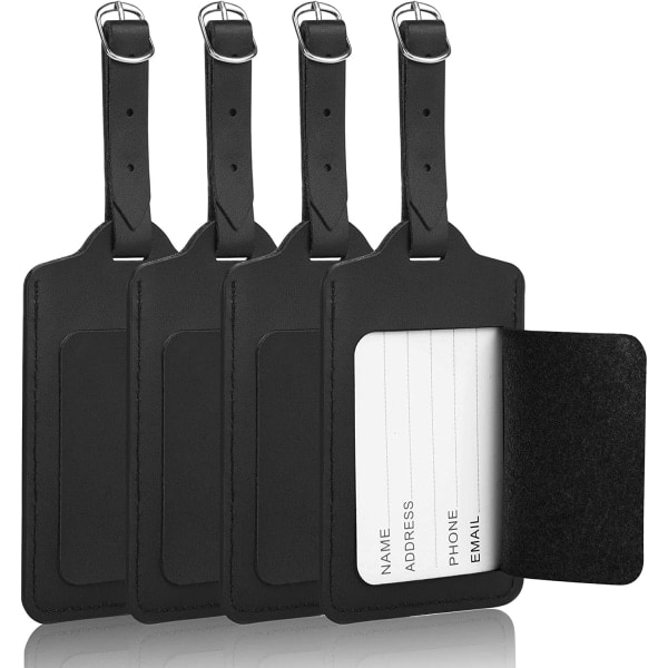 Bagasjelapper, 4 stk. koffert-ID-lapper, håndveskelapper, bagasjelapp