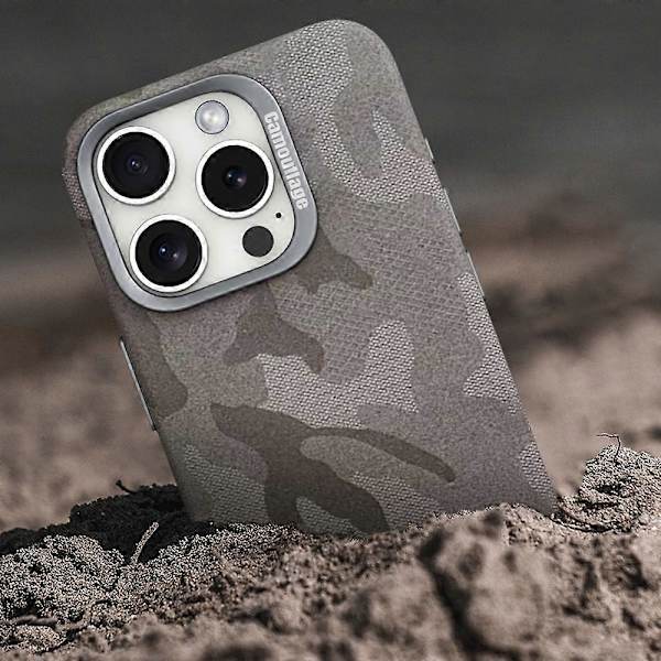 Magnetisk deksel til iPhone 16 Pro Max, kamuflasjemønster, støtsikkert PC+PU-telefonskall
