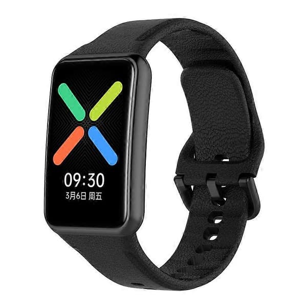 Tekstureret silikone urrem til Oppo Watch Free med sort spænde
