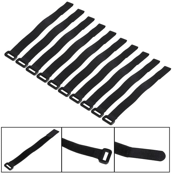 10 stk. 30x2 cm stærke Rc-bindebånd til batteri, genanvendelige stropper, skridsikre kabelstropper, blå