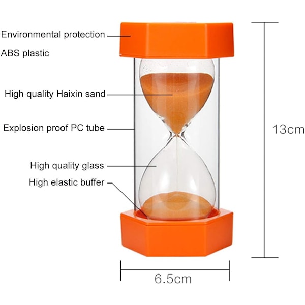 Sandtimer 3/5/10/20/30/60 minuter kökstimer barnspel leksaker, prydnader, högkvalitativ anti-fall sandtimer orange color 3 minutes