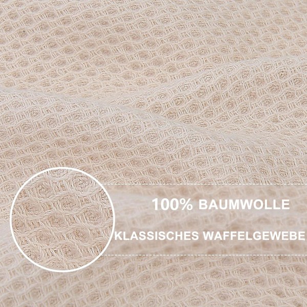 6-pack Bomulls Terry Handdukar Köksdisk Rengöring Hängande Slinga Off-white