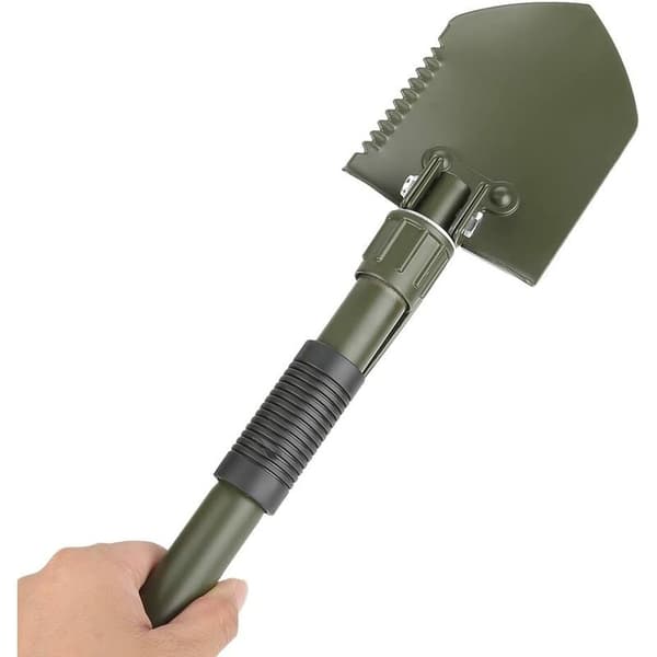 Liten hopfällbar spade multifunktionell (militärgrön)