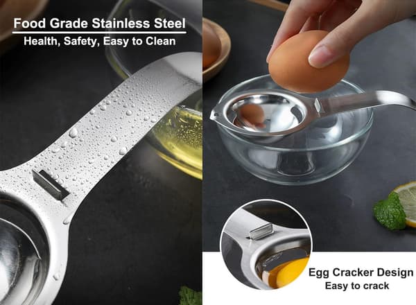 Eggeskiller, eggeplomme hvit filter matvarekvalitet eggedeler rustfritt stål eggesil kjøkkenutstyr matlaging