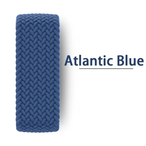 Flettet Solo Loop til Apple Watch-rem 44mm 45mm 42mm 40mm 38mm 41mm Ultra 49mm Armbånd correa iwatch Series 9 SE 8 7 6 5 Rem 1Atlantisk blå M 1Atlantic Blue M