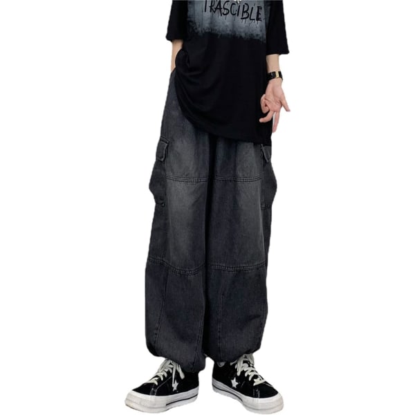 Sorte baggy jeans Dame denim overalls /XL black XL