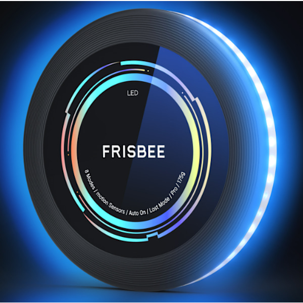 Ladattava LED Frisbee - 175G-RGB - Älykäs tila - Automaattinen sytytys - Hauska lahja syntymäpäiville ja retkeilyyn - Satunnaiset UFO-kuviot blue