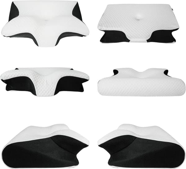 Ortopedisk Nackkudde Memory Foam Sovkudde för Nack- och Ryggsmärta svart black