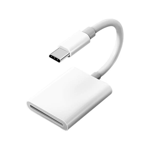 Type-C til SD-kort kamera læser adapter SD-kortlæser til Type-C enheder, hvid