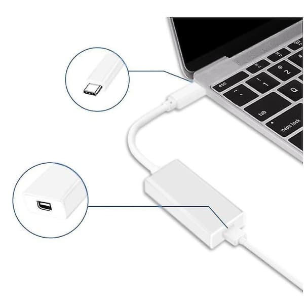 1x Thunderbolt 3 till Thunderbolt 2 Adapter Typ C Kabel USB för Macbook Air Pro Bästa Presenten