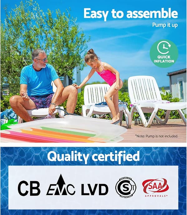43023 Høj mode foldbar strandstol 201 x 89 cm