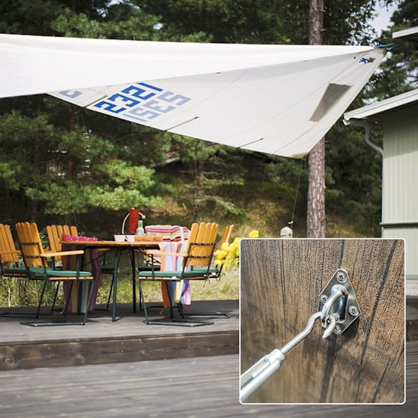 Monteringssats för solsegel, 5 tum, för installation av triangulära och rektangulära solsegel, 304 rostfritt stål, 80 delar