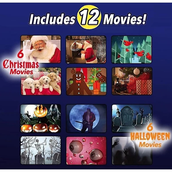 Vinduprojektor Juleprojeksjonslampe Halloweenlampe projeksjonslampe projeksjonsfilm animasjonsatmosfære lampe