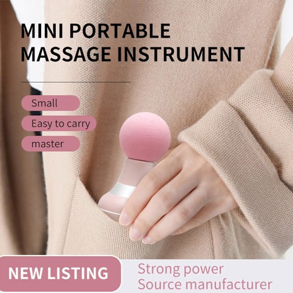 Mini Massager - Bærbar Lommemassager Støtte til Kvinde USB-opladning 6 Hastigheds Vibrationstilstand Pink