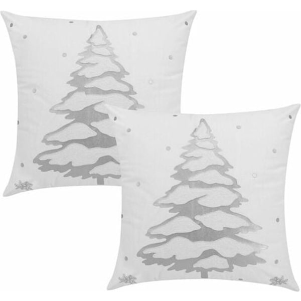 2 tyynynpäällisen set , pehmeät neliönmuotoiset tyynynpäälliset kuumaleimattuja foliota lumihiutaleita jouluna koristeelliset tyynynpäälliset sohvalle