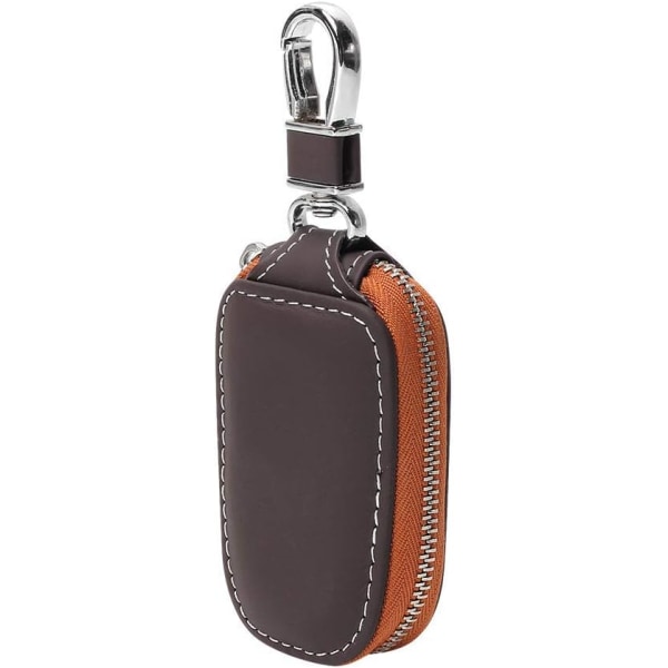 Lædernøgletaske med stor kapacitet brun 2