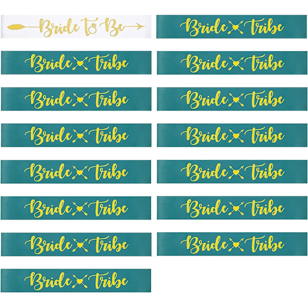 16 kpl polttaribanderolleja - Bride Tribe ja Bride To Be -banderollit