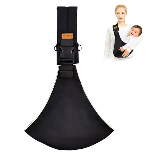 Barnbärare, babybärare, bärbar, lätt, halkfri höftbärare, enkel att förvara Monochrome Black