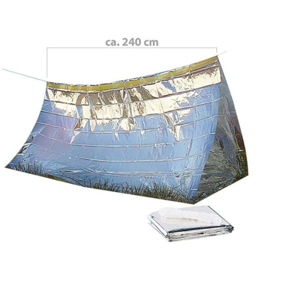3-i-1 Nødblanket Telt Sovepose, Varme Reflekterende Vanntett Mylar Termisk Beskyttelse Camping/Fotturer Overlevelsesutstyr