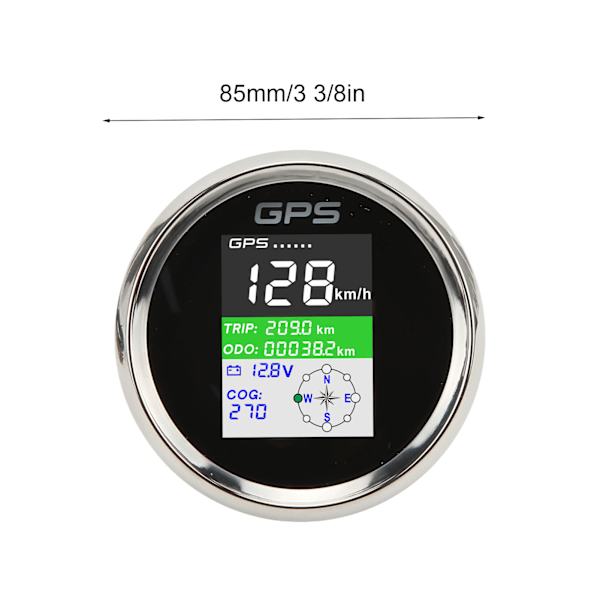 85mm GPS Speedometer Km/h Knot MPH DC9‑32V TFT Skærm IP67 Vandafvisende Hastighedsmåler Universal til Biler Motorcykler Både Sort Skive Sølv Dæksel