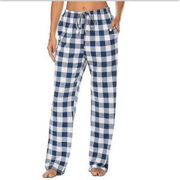 Herre pyjamasbukser med lommer, herre bløde flannel plaid pyjamas sovebukser