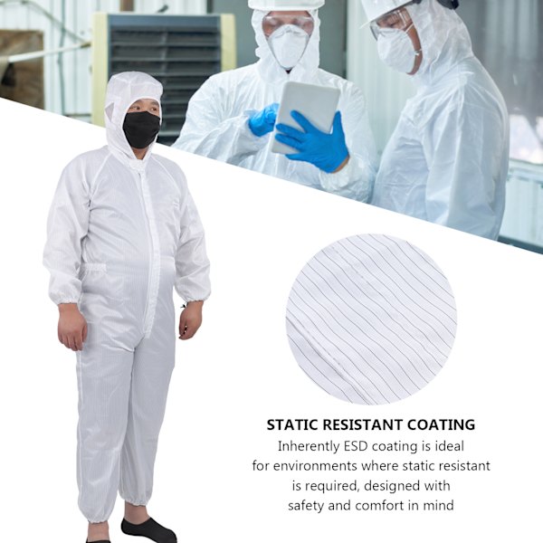 Beskyttende Overalls Polyester Statisk Resistent Støvbestandig Partikelbestandig Arbejdstøj til SMT Workshop S