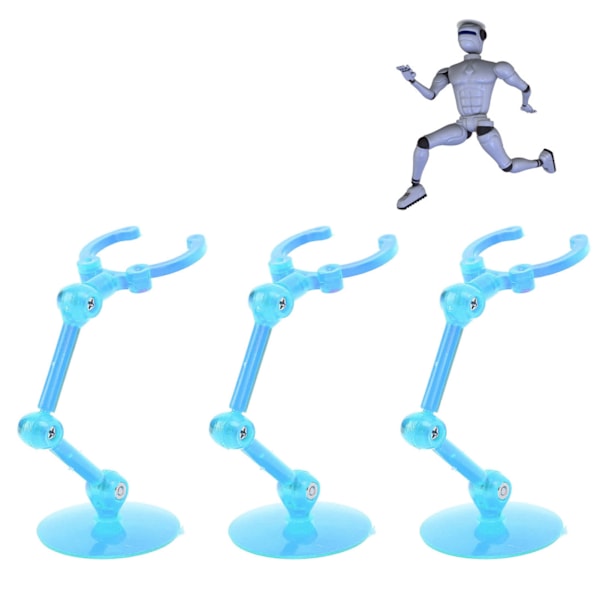 10 st Actionfigur Ställ Plast Actionfigur Displayhållare Mini Docka Modell Stödställ Enkel Montering Transparent Blå