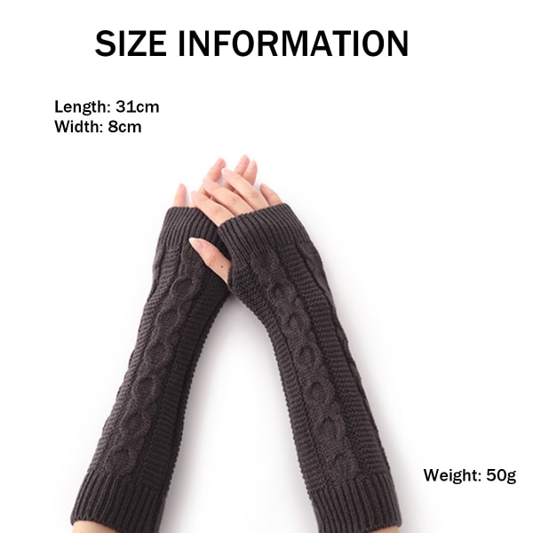 Womens Winter Warm Over Elbow Long Fingerless Thumb Hole Gloves