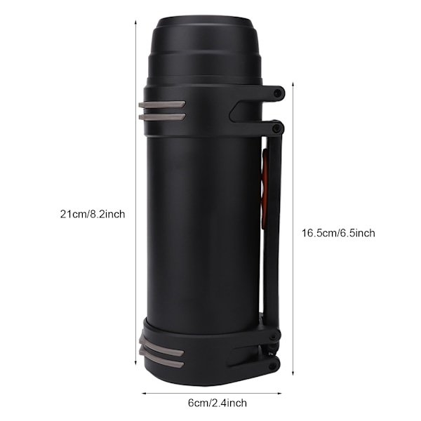 Udendørs 304 Rustfrit Stål Stor Kapacitet 2L Isolering Pot Udendørs Isolering Pot (Sort)