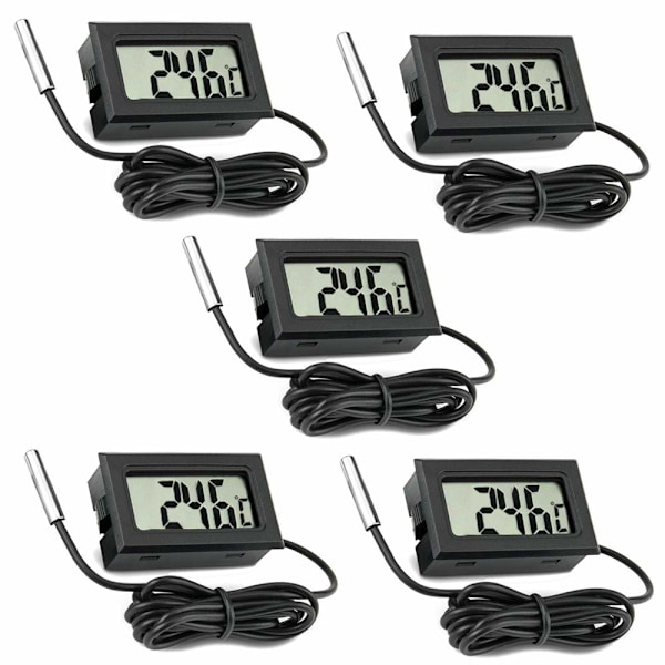 Batteridriven digital kylskåpstermometer, brett mätområde LCD-displaytermostat för omfattande övervakning i fordon, kylskåp och