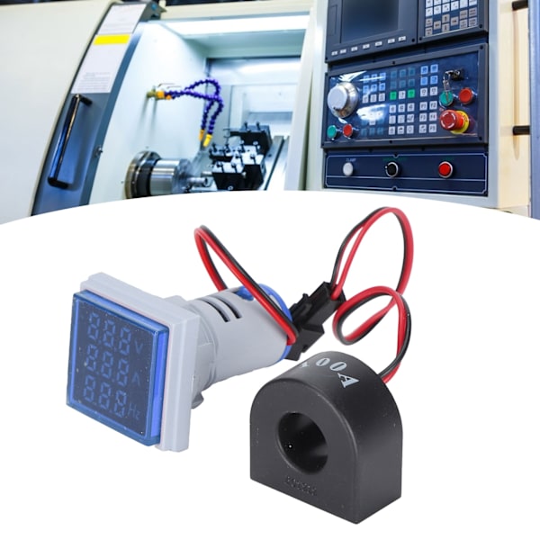 Strömsignalindikator Universal 3-Display Kvadratisk Lampa Ljus 60~500V AC AD16‑22VAHBlå